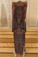 Antique Fragmentary Carved Wood Temple Figure