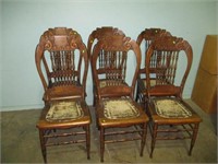 6 DK SPOOL BACK CHAIRS