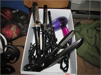 TRAY LOT -- HAIR DRYER, STRAIGHTENERS, CURLERS