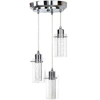 Polished Bubble Glass Triple Hanging Pendant LED