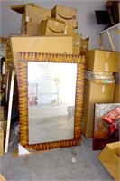 Slatted Wood Decorative Mirror 48x60.5