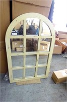 Cream Arched Window Pane Mirror 32x49.5