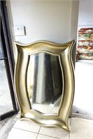 Decorative Framed Mirror Brushed Gold Finish 36x54