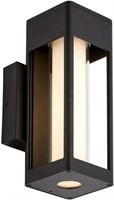10" Outdoor Light Tube Wall Sconce, Black
