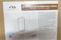 14" Modern LED Outdoor Wall Sconce, Silver