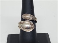 .925 Sterling Silver Adjustable Spoon Ring