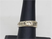 .925 Sterling Silver Footprints Band