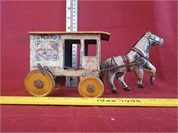 Toylands farm products wind-up tin toy horse and