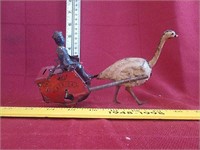 Africa tin toy with ostrich