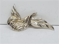 .925 Sterling Silver Parrot Brooch