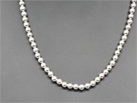 .925 Sterling Silver Adjustable Bead Necklace