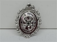 .925 Sterl Silv "A Date to Remember" Pendant/Cha
