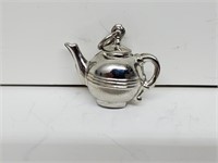.925 Sterling Silver Tea Pot Pendant/Charm