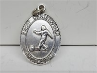 .925 Sterling Silver St Christopher Pendant/Charm