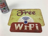 Plaque murale en métal Free Wi-Fi