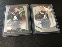 William Byron hand signed cards 3/25 & 15/25