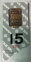 1993 Bronze Indy 500 Pit Badge and Card