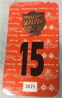 1992 Bronze Indy 500 Pit Badge and Card