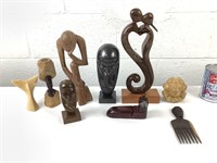 Sculpture /statuette diverses en bois