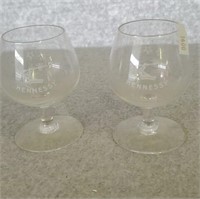 (2) HENNESSY SM STEMMED GLASSES