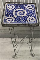 BLUE MOSAIC METAL TABLE