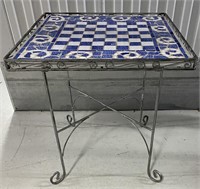 LARGE BLUE MOSAIC METAL TABLE