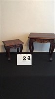 2 Queen Anne Style  carved side tables