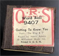 VINTAGE QRS PLAYER PIANO ROLL "GETTING TO KNOW YO