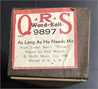 VINTAGE QRS PLAYER PIANO ROLL "AS LONG AS HE NEED