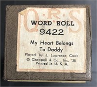 VINTAGE QRS PLAYER PIANO ROLL "MY HEART BELONGS T