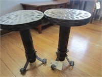 2 small rustic end tables