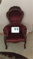 Ornate Victorian style chair with burgundy color