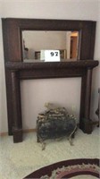 Tiger Wood Oak  fireplace mantle with decorative