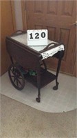 Tea cart with serving tray