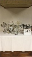 Lot of 2 Lamps and various candleholders