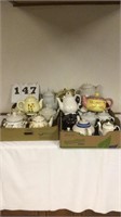 Jenaer glass teapot and Lot of teapots
