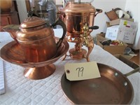 Copper coffee, pan, bowl