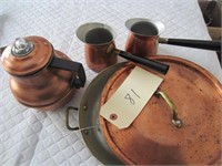 copper pan, coffee