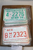 APPROX 20 NOS NE MOTORCYCLE LICENSE PLATES