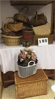 Wicker chest and misc sized baskets