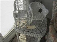 wicker table & 2 small chairs