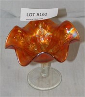 CARNIVAL GLASS STYLE RUFFLED COMPOTE
