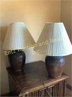 2 BROWN TABLE LAMPS