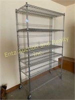 16" X 48" X 75" METAL SHELVING UNIT, CASTERS,