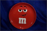 Red Ceramic M&M's Plate