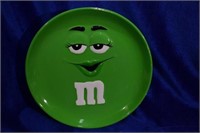 Green Ceramic M&M's Plate