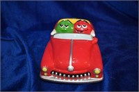 Red + Green M&M's Ceramic Car holder