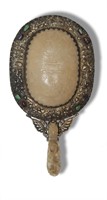 Chinese Gilt Silver and Jade Mirror, Republic