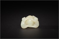 Chinese Carved Jade Monkey Toggle, 19th C#