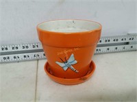 4.5" Tall Flower Pot, Orange
